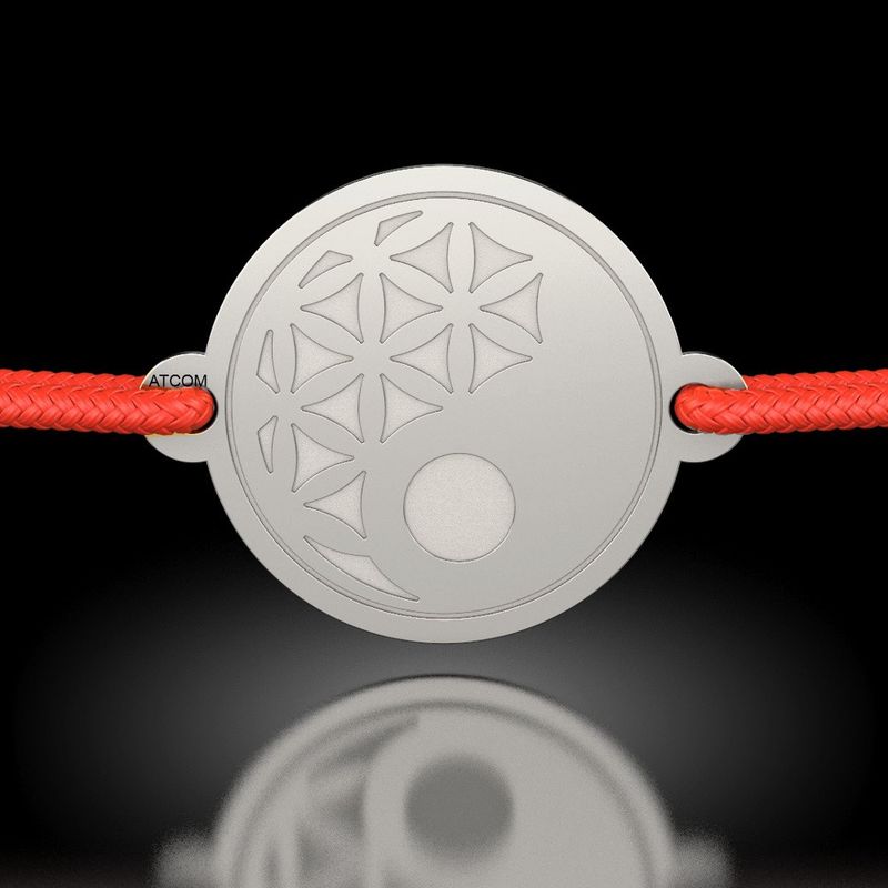 Fashion, accesorii si bijuterii - Femei - Bijuterii femei - Bratari femei - Bratara din argint cu snur model Yin si Yang Traditional - Infinity.ro