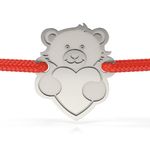 Fashion, accesorii si bijuterii - Femei - Bijuterii femei - Bratari femei - Bratara din argint cu snur model Love little bear - Infinity.ro