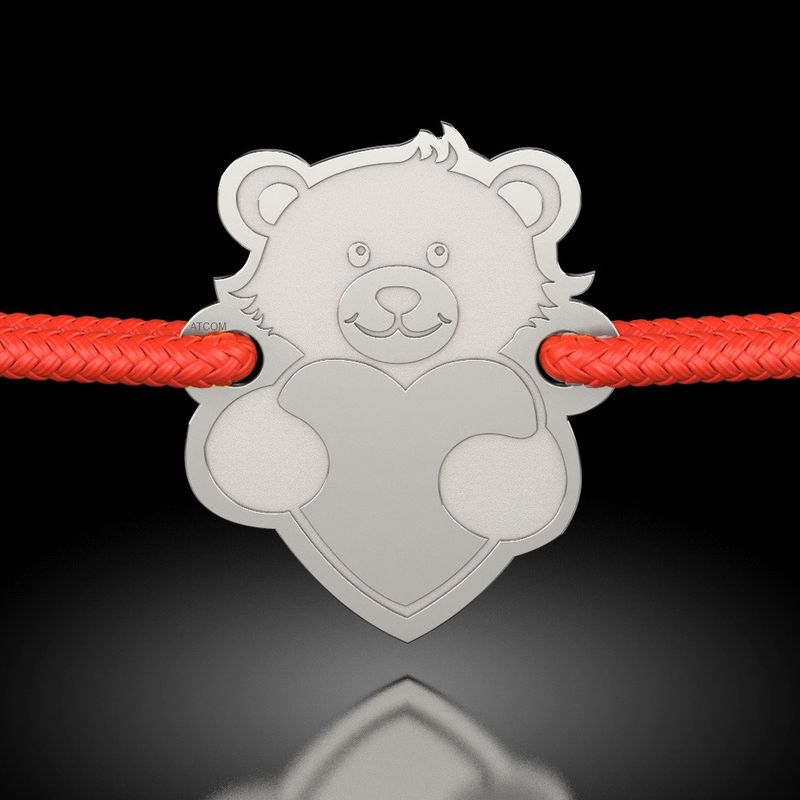 Fashion, accesorii si bijuterii - Femei - Bijuterii femei - Bratari femei - Bratara din argint cu snur model Love little bear - Infinity.ro