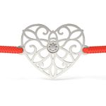 Fashion, accesorii si bijuterii - Femei - Bijuterii femei - Bratari femei - Bratara din argint cu diamant model Inima dantelata - Infinity.ro