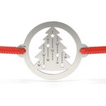 Fashion, accesorii si bijuterii - Femei - Bijuterii femei - Bratari femei - Bratara din argint cu snur model Bradutul sclipitor - Infinity.ro