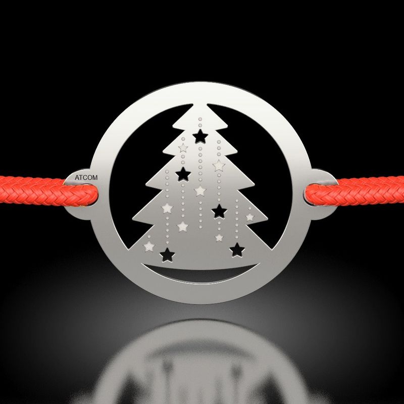 Fashion, accesorii si bijuterii - Femei - Bijuterii femei - Bratari femei - Bratara din argint cu snur model Bradutul sclipitor - Infinity.ro