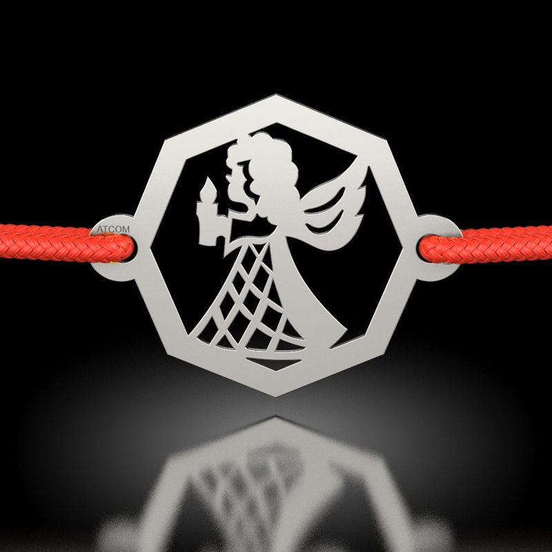 Fashion, accesorii si bijuterii - Femei - Bijuterii femei - Bratari femei - Bratara din argint cu snur rosu model Lumina divina - Infinity.ro