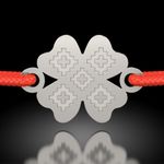 Fashion, accesorii si bijuterii - Femei - Bijuterii femei - Bratari femei - Bratara din argint cu snur model Trifoi traditional - Infinity.ro