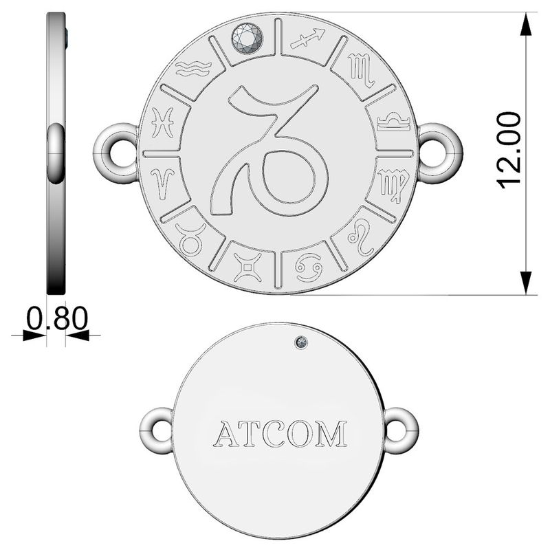 Fashion, accesorii si bijuterii - Femei - Bijuterii femei - Bratari femei - Bratara cu lantisor din argint model Capricornus - Infinity.ro