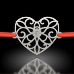 Fashion, accesorii si bijuterii - Femei - Bijuterii femei - Bratari femei - Bratara din argint cu diamant model Inima dantelata - Infinity.ro