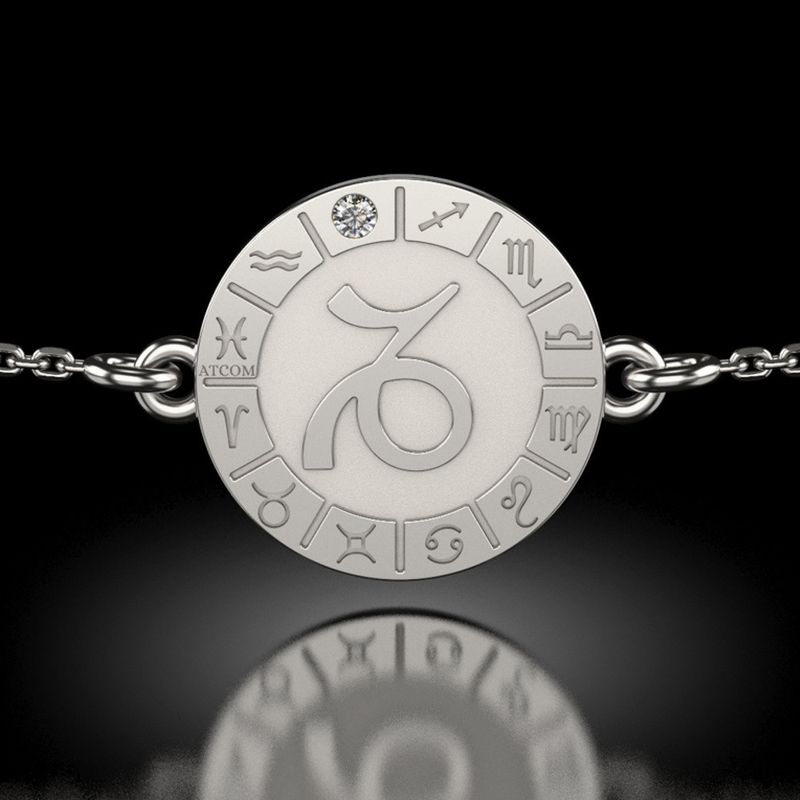 Fashion, accesorii si bijuterii - Femei - Bijuterii femei - Bratari femei - Bratara cu lantisor din argint model Capricornus - Infinity.ro