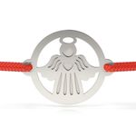 Fashion, accesorii si bijuterii - Femei - Bijuterii femei - Bratari femei - Bratara din argint cu snur rosu model Ingerul Craciunului - Infinity.ro