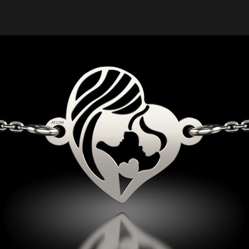 Fashion, accesorii si bijuterii - Femei - Bijuterii femei - Bratari femei - Bratara cu lantisor din argint model Mama si Fiica - Infinity.ro