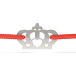 Fashion, accesorii si bijuterii - Femei - Bijuterii femei - Bratari femei - Bratara din argint cu snur model Coronita cu inimioara - Infinity.ro