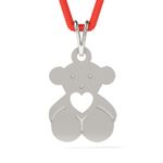 Fashion, accesorii si bijuterii - Femei - Bijuterii femei - Pandantive femei - Pandantiv din argint cu snur model Ursulet cu inimioara - Infinity.ro