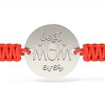 Fashion, accesorii si bijuterii - Femei - Bijuterii femei - Bratari femei - Bratara din argint cu snur impletit rosu model Best Mom - Infinity.ro
