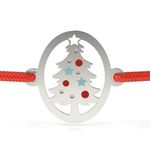 Fashion, accesorii si bijuterii - Femei - Bijuterii femei - Bratari femei - Bratara din argint cu snur model Bradut impodobit - Infinity.ro