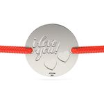 Fashion, accesorii si bijuterii - Femei - Bijuterii femei - Bratari femei - Bratara din argint cu snur model I love You cu inimioare - Infinity.ro