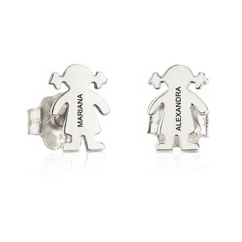 Fashion, accesorii si bijuterii - Femei - Bijuterii femei - Cercei femei - Cercei din argint model Banut Fetita cu codite - Infinity.ro