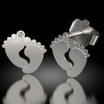 Fashion, accesorii si bijuterii - Femei - Bijuterii femei - Cercei femei - Cercei din argint model Baby Feet - Infinity.ro