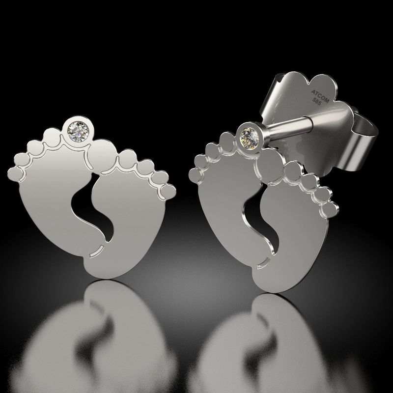 Fashion, accesorii si bijuterii - Femei - Bijuterii femei - Cercei femei - Cercei din argint model Baby Feet - Infinity.ro