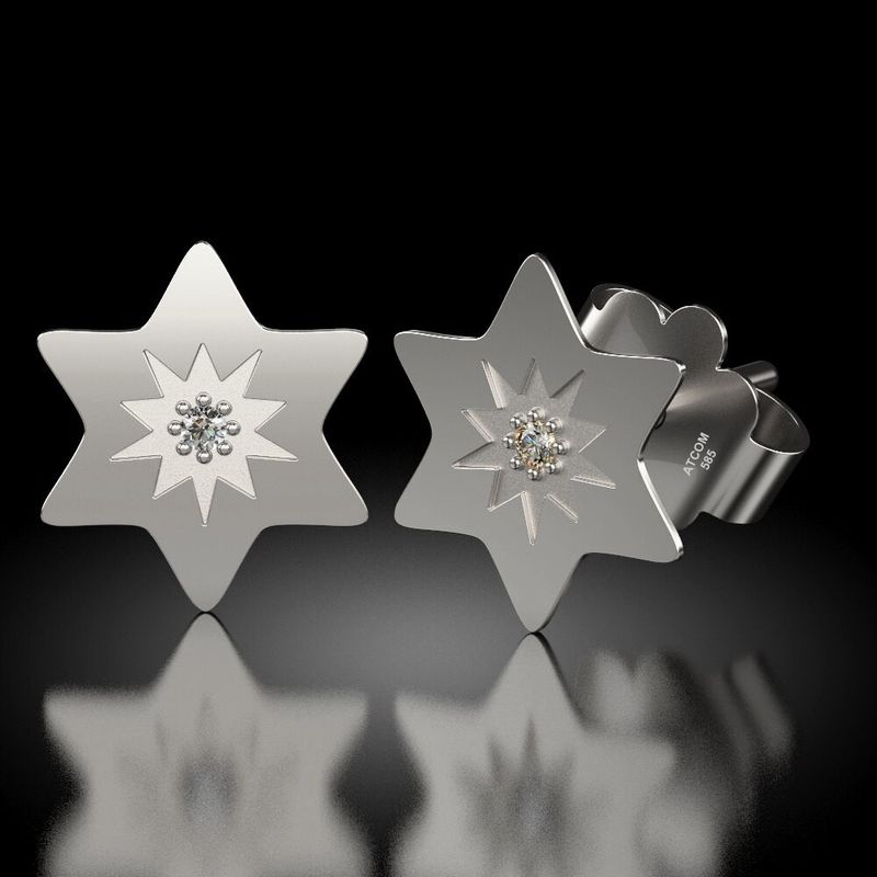 Fashion, accesorii si bijuterii - Femei - Bijuterii femei - Cercei femei - Cercei din argint model Steluta norocoasa - Infinity.ro