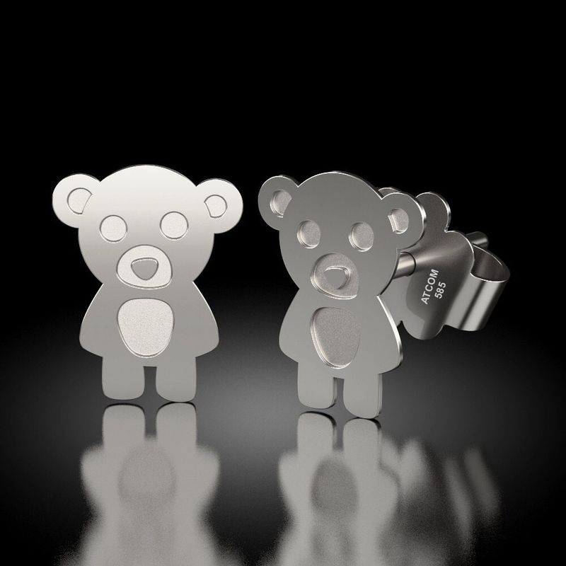 Fashion, accesorii si bijuterii - Femei - Bijuterii femei - Cercei femei - Cercei din argint model Teddy Bear - Infinity.ro