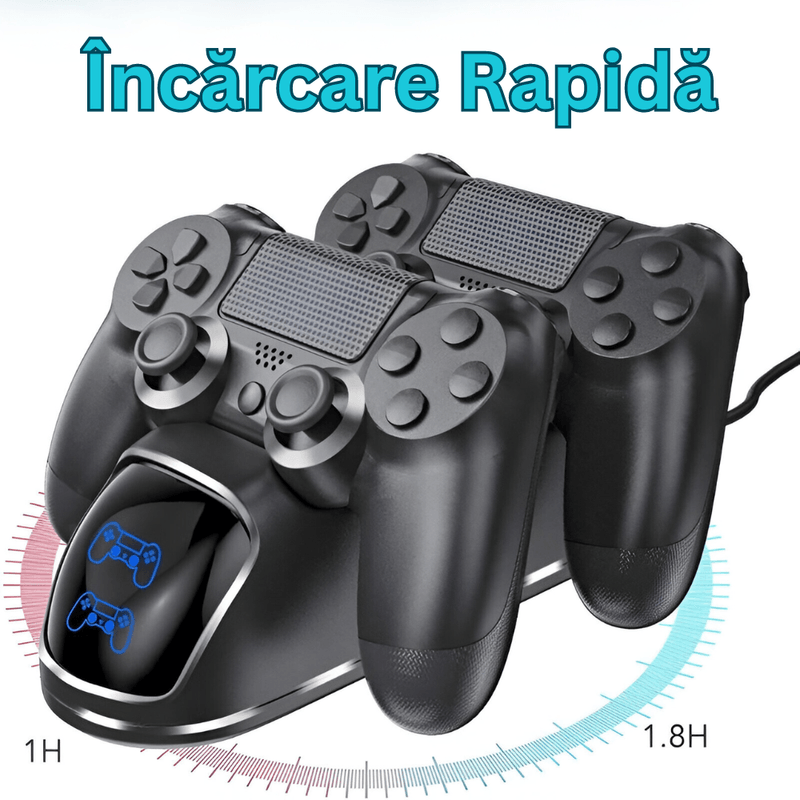 PC, gaming si accesorii - Gaming - Accesorii gaming - Controlere, Volane si Casti gaming - Stand de Incarcare Dubla Velixo®, 2 x Controller, Compatibilitate PlayStation PS4, Slim, Pro - Infinity.ro