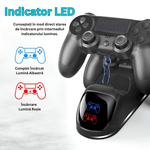 PC, gaming si accesorii - Gaming - Accesorii gaming - Controlere, Volane si Casti gaming - Stand de Incarcare Dubla Velixo®, 2 x Controller, Compatibilitate PlayStation PS4, Slim, Pro - Infinity.ro
