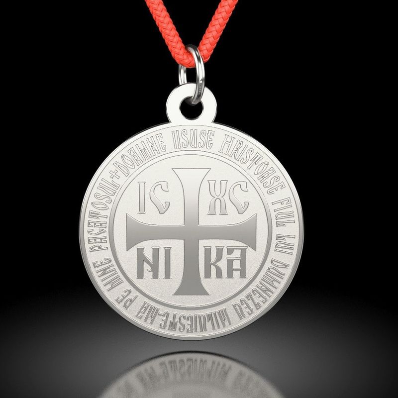 Fashion, accesorii si bijuterii - Femei - Bijuterii femei - Pandantive femei - Pandantiv din argint cu snur model Rugaciune Ortodoxa - Infinity.ro