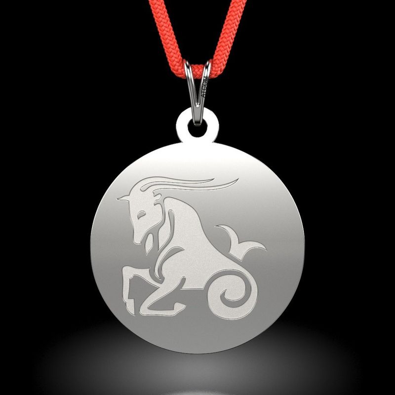 Fashion, accesorii si bijuterii - Femei - Bijuterii femei - Pandantive femei - Pandantiv din argint cu snur model Capricorn - Infinity.ro