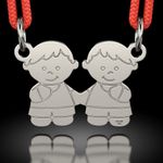 Fashion, accesorii si bijuterii - Femei - Bijuterii femei - Pandantive femei - Pandantiv din argint cu snur model Baietei frati - Infinity.ro