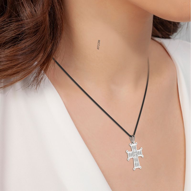 Fashion, accesorii si bijuterii - Femei - Bijuterii femei - Pandantive femei - Pandantiv din argint cu snur model Ortodox 19 - Infinity.ro