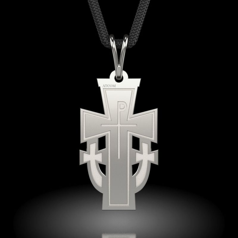 Fashion, accesorii si bijuterii - Femei - Bijuterii femei - Pandantive femei - Pandantiv din argint cu snur model Ortodox 20 - Infinity.ro