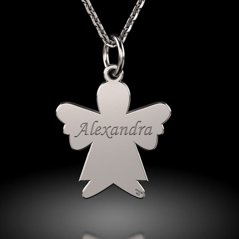 Fashion, accesorii si bijuterii - Femei - Bijuterii femei - Coliere femei - Lantisor din argint cu pandantiv model Ingeras - Infinity.ro