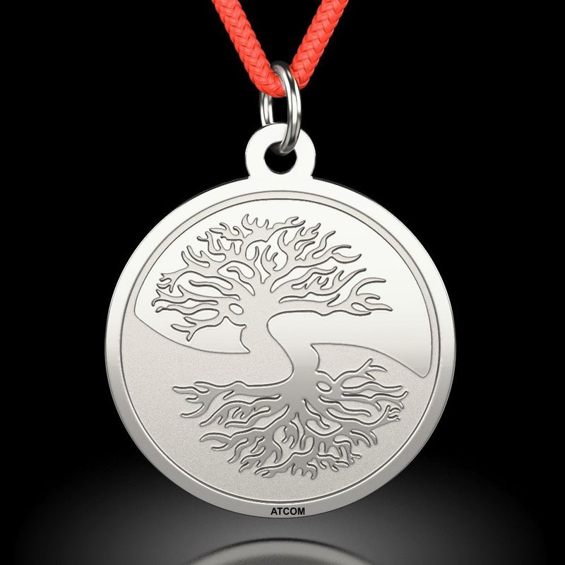 Fashion, accesorii si bijuterii - Femei - Bijuterii femei - Pandantive femei - Pandantiv din argint cu snur model Pomul vietii Yin si Yang - Infinity.ro