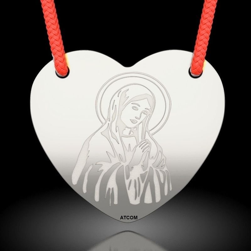 Fashion, accesorii si bijuterii - Femei - Bijuterii femei - Pandantive femei - Pandantiv din argint cu snur model Inimioara ortodoxa 1 - Infinity.ro