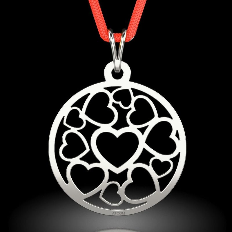 Fashion, accesorii si bijuterii - Femei - Bijuterii femei - Pandantive femei - Pandantiv din argint cu snur model Cuore - Infinity.ro