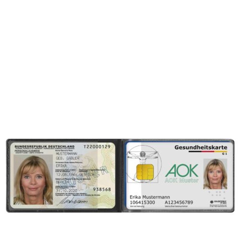 Carti si Birotica - Birotica - Accesorii de birou - Accesorii arhivare - Husa pentru certificatul international de vaccinare si pasaport, Kwmobile, Negru, Piele ecologica, 54010.01 - Infinity.ro