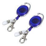 Carti si Birotica - Rechizite - Alte accesorii scolare - Set 2 Brelocuri retractabile pentru insigne, Kwmobile, Albastru, Plastic, 49433.04 - Infinity.ro