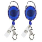 Carti si Birotica - Rechizite - Alte accesorii scolare - Set 2 Brelocuri retractabile pentru insigne, Kwmobile, Albastru, Plastic, 49433.04 - Infinity.ro