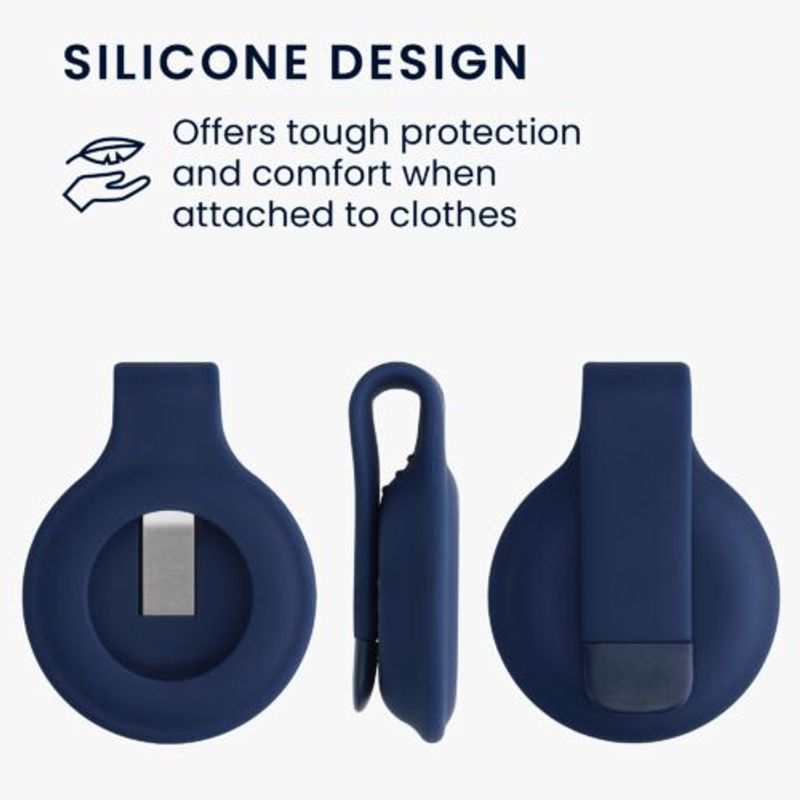 Laptop, Telefoane si Tablete - Wearables si gadgeturi - Gadgeturi - Accesorii SMART - Clip de protectie pentru Apple AirTag, Kwmobile, Albastru, Silicon, 55732.17 - Infinity.ro