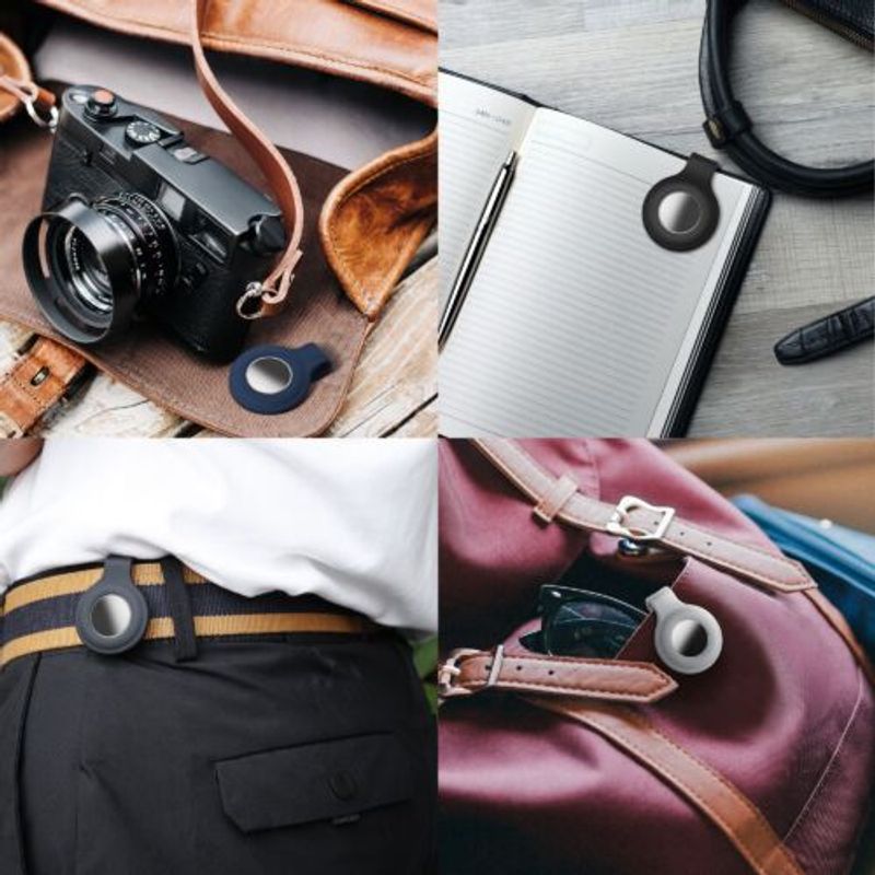 Laptop, Telefoane si Tablete - Wearables si gadgeturi - Gadgeturi - Accesorii SMART - Clip de protectie pentru Apple AirTag, Kwmobile, Albastru, Silicon, 55732.17 - Infinity.ro