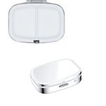 Ingrijire personala si Cosmetice - Sanatate si wellness - Aparate medicale - Accesorii medicale pentru recuperare si tratament - Set 2 Cutii pentru pastile cu 2 compartimente, Kwmobile, Argintiu, Otel, 53475.01 - Infinity.ro