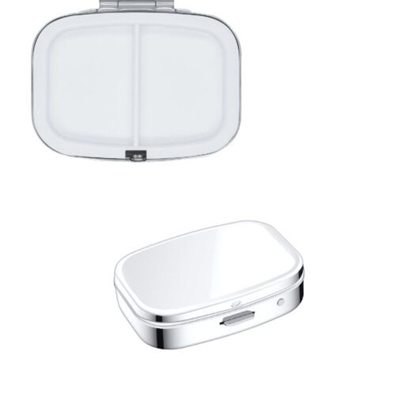 Ingrijire personala si Cosmetice - Sanatate si wellness - Aparate medicale - Accesorii medicale pentru recuperare si tratament - Set 2 Cutii pentru pastile cu 2 compartimente, Kwmobile, Argintiu, Otel, 53475.01 - Infinity.ro