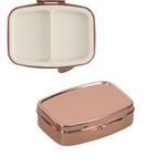 Ingrijire personala si Cosmetice - Sanatate si wellness - Aparate medicale - Accesorii medicale pentru recuperare si tratament - Set 2 Cutii pentru pastile cu 2 compartimente, Kwmobile, Rose Gold, Otel, 53475.02 - Infinity.ro