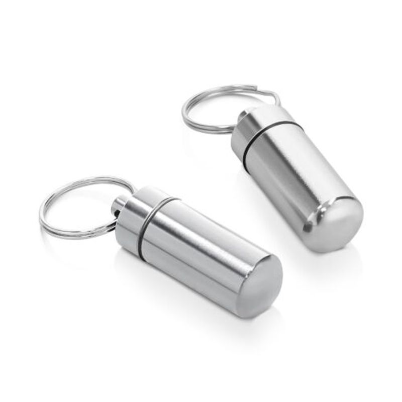 Ingrijire personala si Cosmetice - Sanatate si wellness - Aparate medicale - Accesorii medicale pentru recuperare si tratament - Set 2 Brelocuri pentru mini pilule Kwmobile, Gri, Aluminiu, 56608.05 - Infinity.ro