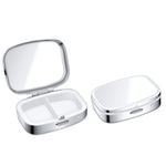 Ingrijire personala si Cosmetice - Sanatate si wellness - Aparate medicale - Accesorii medicale pentru recuperare si tratament - Set 2 Cutii pentru pastile cu 2 compartimente, Kwmobile, Argintiu, Otel, 53475.01 - Infinity.ro