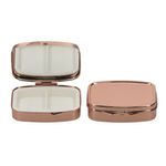 Ingrijire personala si Cosmetice - Sanatate si wellness - Aparate medicale - Accesorii medicale pentru recuperare si tratament - Set 2 Cutii pentru pastile cu 2 compartimente, Kwmobile, Rose Gold, Otel, 53475.02 - Infinity.ro