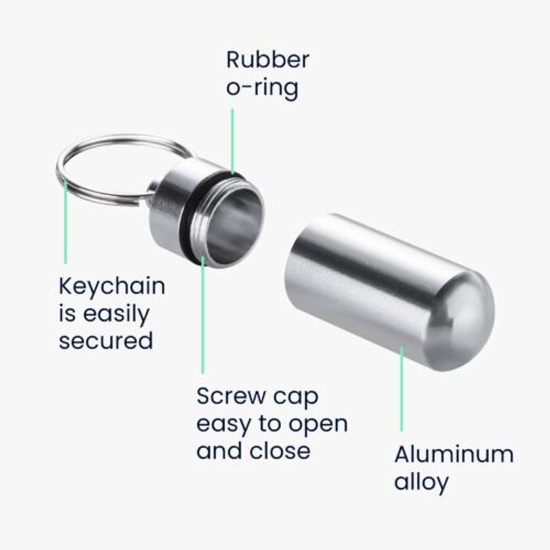 Ingrijire personala si Cosmetice - Sanatate si wellness - Aparate medicale - Accesorii medicale pentru recuperare si tratament - Set 2 Brelocuri pentru mini pilule Kwmobile, Gri, Aluminiu, 56608.05 - Infinity.ro