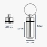 Ingrijire personala si Cosmetice - Sanatate si wellness - Aparate medicale - Accesorii medicale pentru recuperare si tratament - Set 2 Brelocuri pentru mini pilule Kwmobile, Gri, Aluminiu, 56608.05 - Infinity.ro