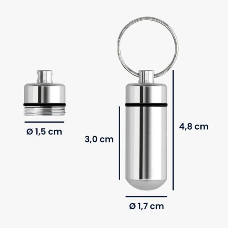 Ingrijire personala si Cosmetice - Sanatate si wellness - Aparate medicale - Accesorii medicale pentru recuperare si tratament - Set 2 Brelocuri pentru mini pilule Kwmobile, Gri, Aluminiu, 56608.05 - Infinity.ro