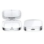 Ingrijire personala si Cosmetice - Sanatate si wellness - Aparate medicale - Accesorii medicale pentru recuperare si tratament - Set 2 Cutii pentru pastile cu 2 compartimente, Kwmobile, Argintiu, Otel, 53475.01 - Infinity.ro