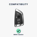 Auto si Moto - Electronice auto - Accesorii electronice auto - Husa Cheie Auto pentru BMW 3 Butoane - Smart Key, Kwmobile, Alb/Auriu, Silicon, 56001.02 - Infinity.ro